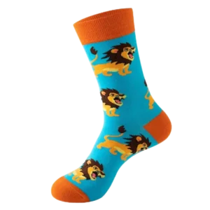 Sock Wollah – Leeuwen op blauw