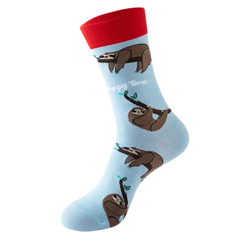 Sock Wollah – Luiaards op lichtblauw Sock Wollah – Luiaards op lichtblauw