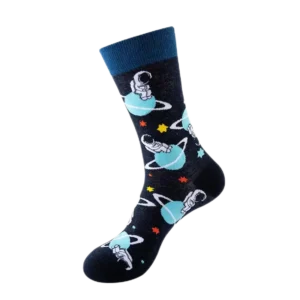 Sock Wollah – Astronaut met Planeet op donkerblauw