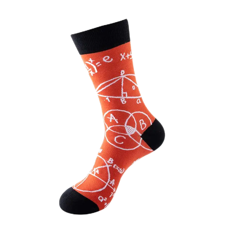 Sock Wollah – Wiskundige Formules op oranje Sock Wollah – Wiskundige Formules op oranje