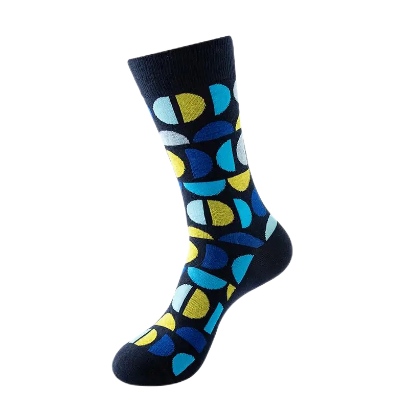 Sock Wollah – Halve Cirkels op donkerblauw Sock Wollah – Halve Cirkels op donkerblauw
