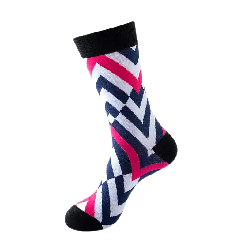 Sock Wollah – Chevron donkerblauw roze Sock Wollah – Chevron donkerblauw roze