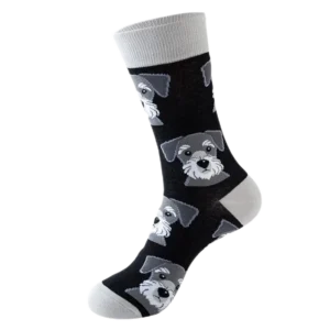 Sock Wollah – Schnauzer op zwart