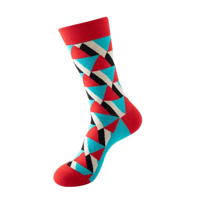 Sock Wollah – Driehoeken rood blauwgroen Sock Wollah – Driehoeken rood blauwgroen