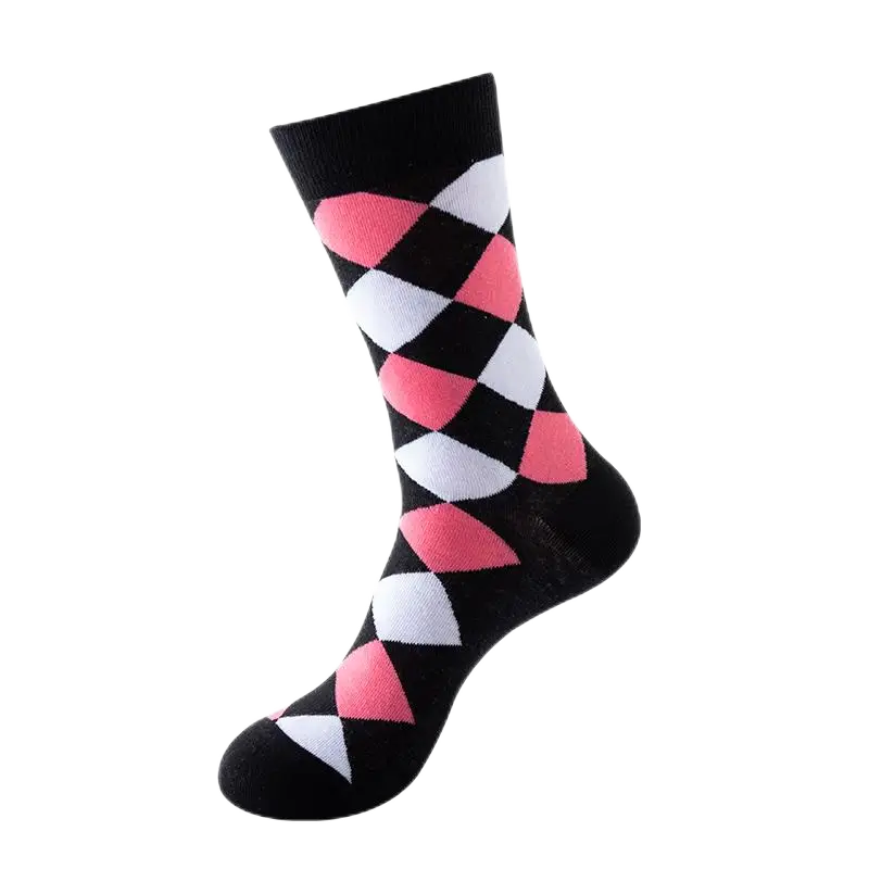 Sock Wollah – Argyle roze zwart Sock Wollah – Argyle roze zwart