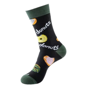 Sock Wollah – Donuts op zwart