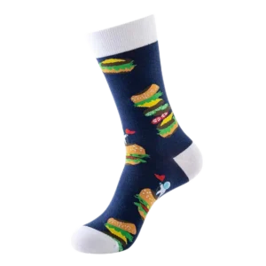 Sock Wollah – Hamburgers op donkerblauw
