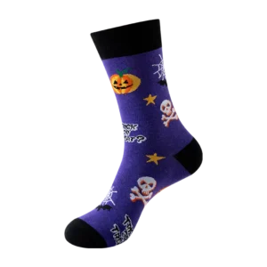 Sock Wollah – Halloween Schedels op paars