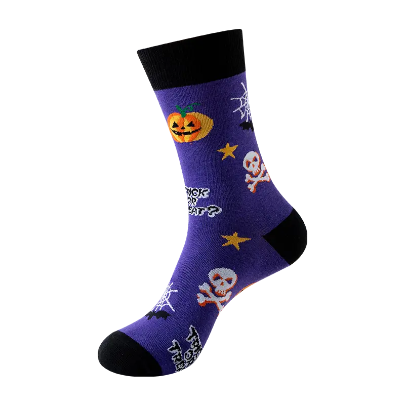 Sock Wollah – Halloween Schedels op paars Sock Wollah – Halloween Schedels op paars