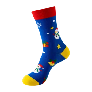 Sock Wollah – Kerst Sneeuwpop op blauw
