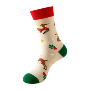 Sock Wollah – Kerst Rendier op creme