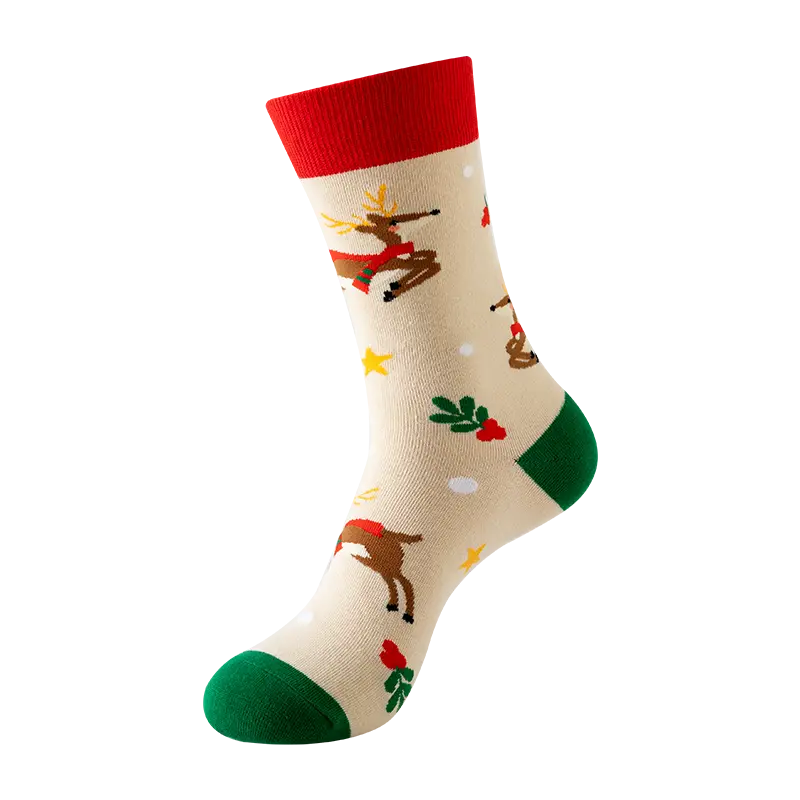Sock Wollah – Kerst Rendier op creme Sock Wollah – Kerst Rendier op creme