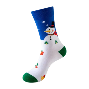 Sock Wollah – Kerst Sneeuwpop wit blauw