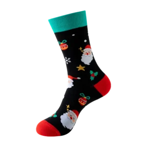 Sock Wollah – Kerst Kerstman Hoofd op zwart