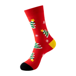 Sock Wollah – Kerst Kerstbomen op rood