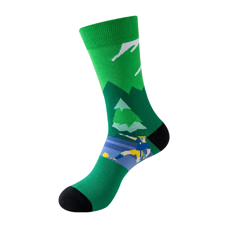 Sock Wollah – Voetballer in Berglandschap Sock Wollah – Voetballer in Berglandschap