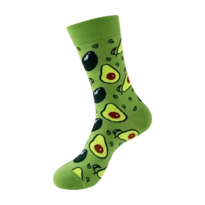 Sock Wollah – Avocado op donkergroen