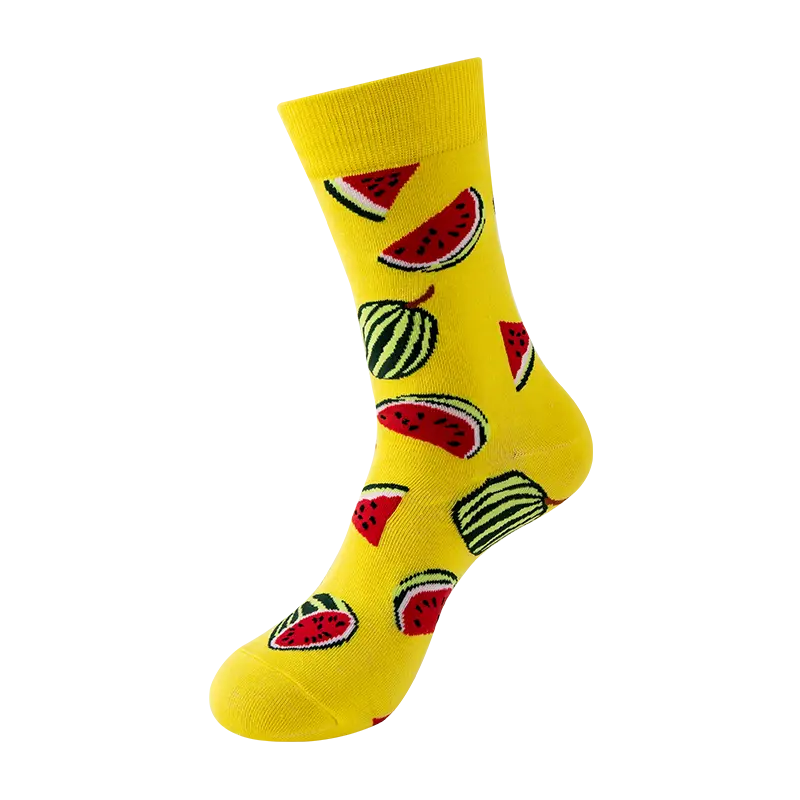 Sock Wollah – Watermeloen op geel Sock Wollah – Watermeloen op geel