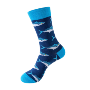 Sock Wollah – Haaien op donkerblauw