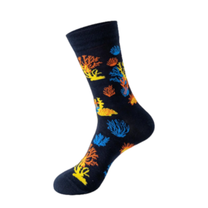 Sock Wollah – Koraal op donkerblauw