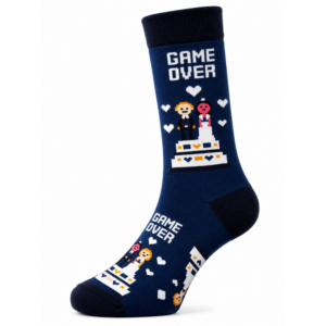 Sock Wollah – Game Over Scheidingssokken op donker blauw