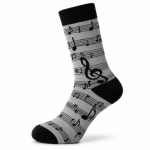 Sock Wollah – Partiture met noten en muzieksleutels op lichtgrijs