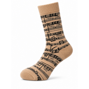 Sock Wollah – Partiture met noten en muzieksleutels op licht caramel crème