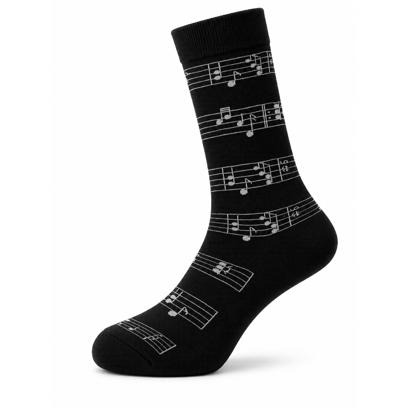 Sock Wollah – Partiture met noten en muzieksleutels op zwart Sock Wollah – Partiture met noten en muzieksleutels op zwart
