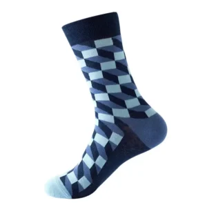 Sock Wollah – Kubuspatroon op blauw
