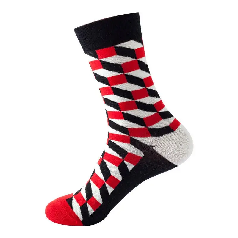 Sock Wollah – 3D Kubussen op zwart Sock Wollah – 3D Kubussen op zwart