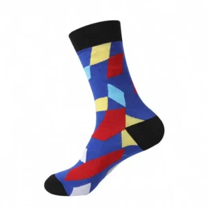 Sock Wollah – Geometrische Ruiten op blauw