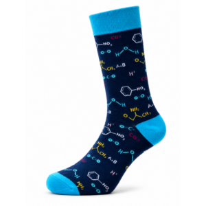 Sock Wollah – Scheikundige thema's op donkerblauw