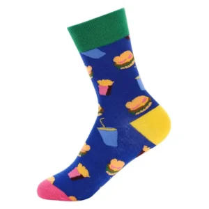 Sock Wollah – Hamburgers en Friet op blauw