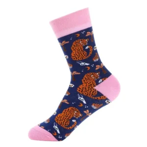Sock Wollah – Luipaarden op donkerblauw