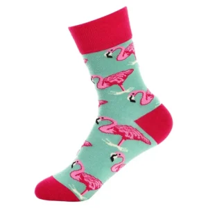 Sock Wollah – Flamingo's op Mintgroen