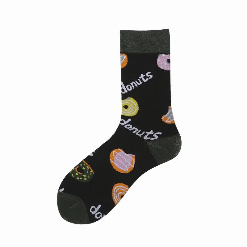 Sock Wollah – Kleurrijke Donuts op zwart Sock Wollah – Kleurrijke Donuts op zwart
