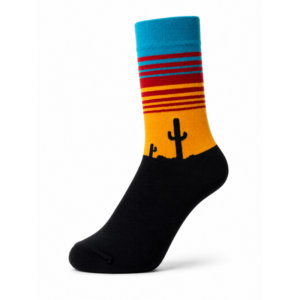 Sock Wollah – Woestijn silouet op zwart