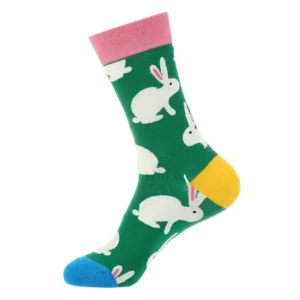 Sock Wollah – Konijnen op groen