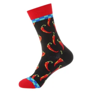 Sock Wollah – Chilipepers op zwart
