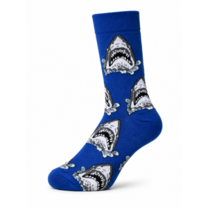 Sock Wollah – Witte Haaien op blauw