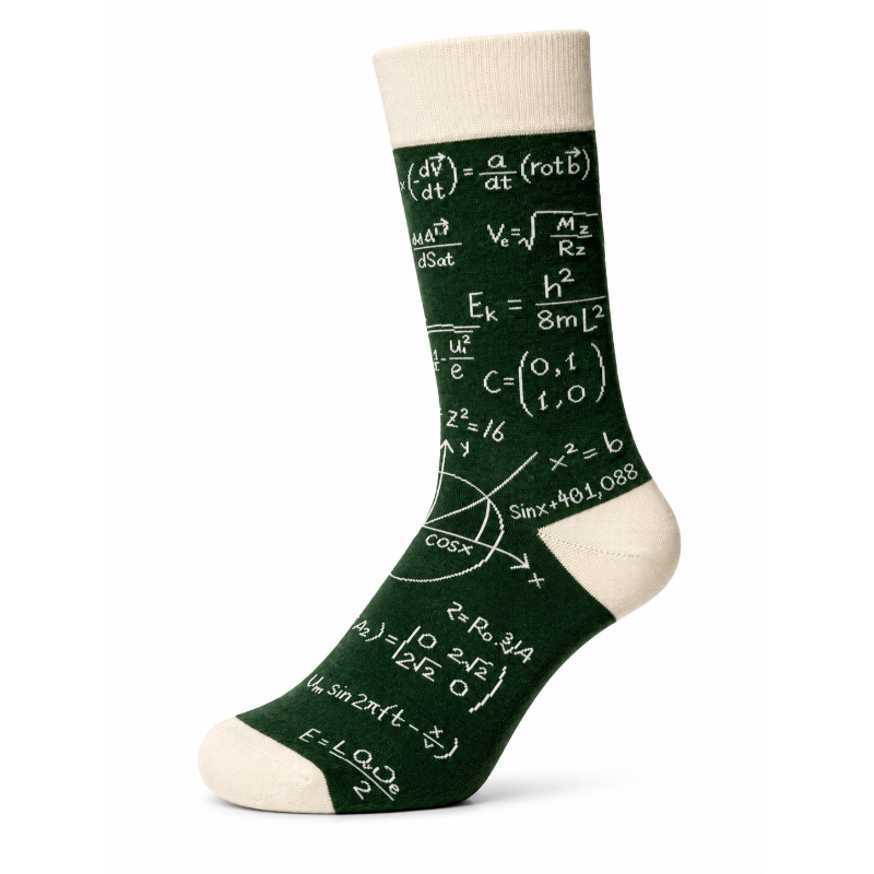 Sock Wollah – Wiskundige Formules op donkergroen Sock Wollah – Wiskundige Formules op donkergroen