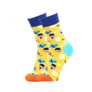 Sock Wollah – Huisjes op geel