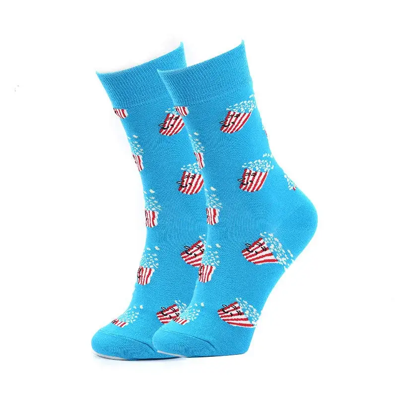 Sock Wollah – Popcorn op lichtblauw Sock Wollah – Popcorn op lichtblauw