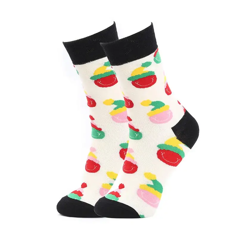 Sock Wollah – Smiley Gezichten op wit Sock Wollah – Smiley Gezichten op wit