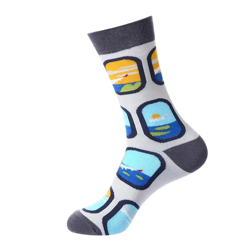 Sock Wollah – Vliegtuigraampjes op grijs Sock Wollah – Vliegtuigraampjes op grijs