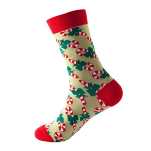 Sock Wollah – Candy Canes op Lichtgroen