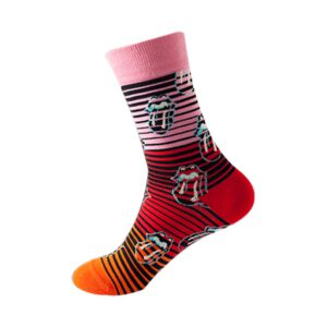 Sock Wollah – Lippen op roze Strepen