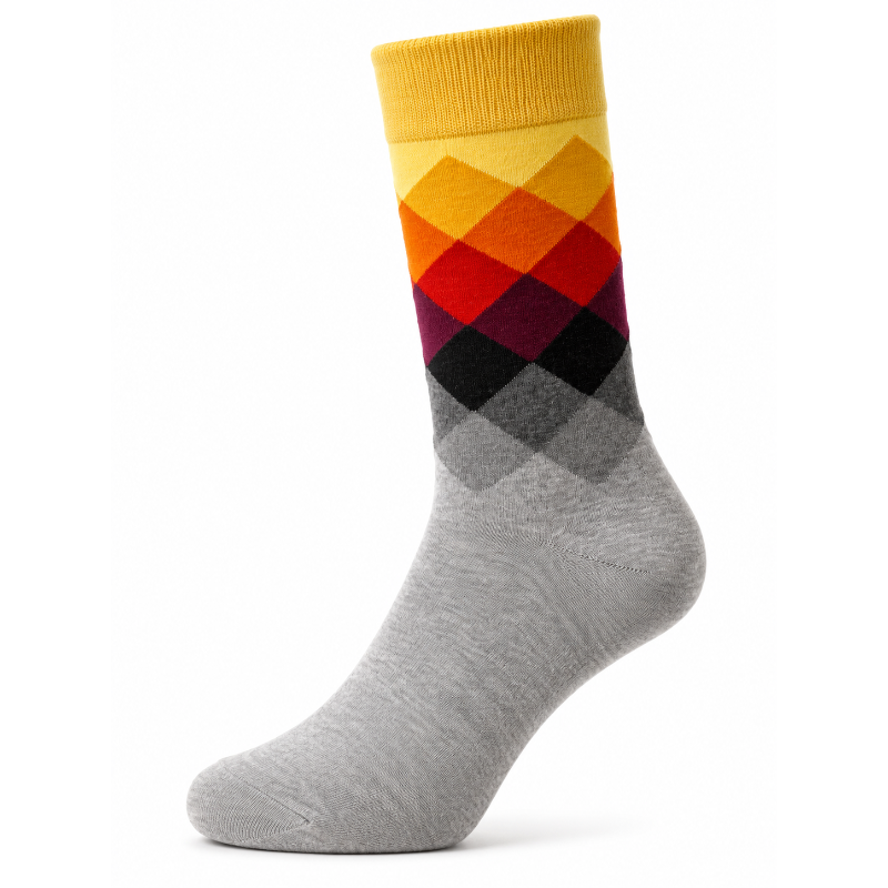 Sock Wollah – Geometrische Patronen op donkergrijs Sock Wollah – Geometrische Patronen op donkergrijs