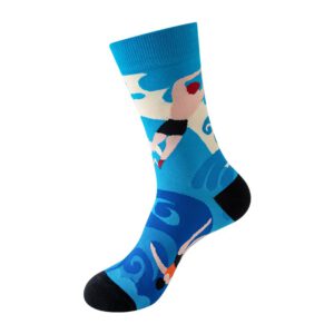 Sock Wollah – Zwemmende Vrouw op blauw