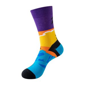 Sock Wollah – Berglandschap op paars